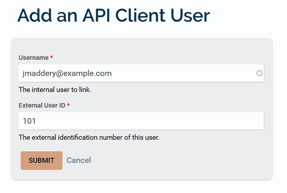 Adding an API User